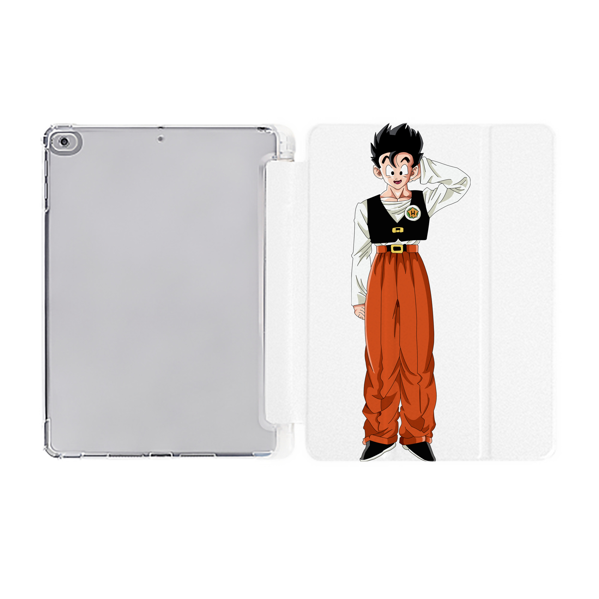 （画像用） ドラゴンボール 孫 悟飯（そんごはん）DRAGON BALL Son Gohan IPad ケース ペン収納付き 三つ折りスタンド PUレザー×シリコン 対応機種9.5/10.5/10.9インチ